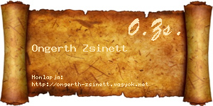 Ongerth Zsinett névjegykártya